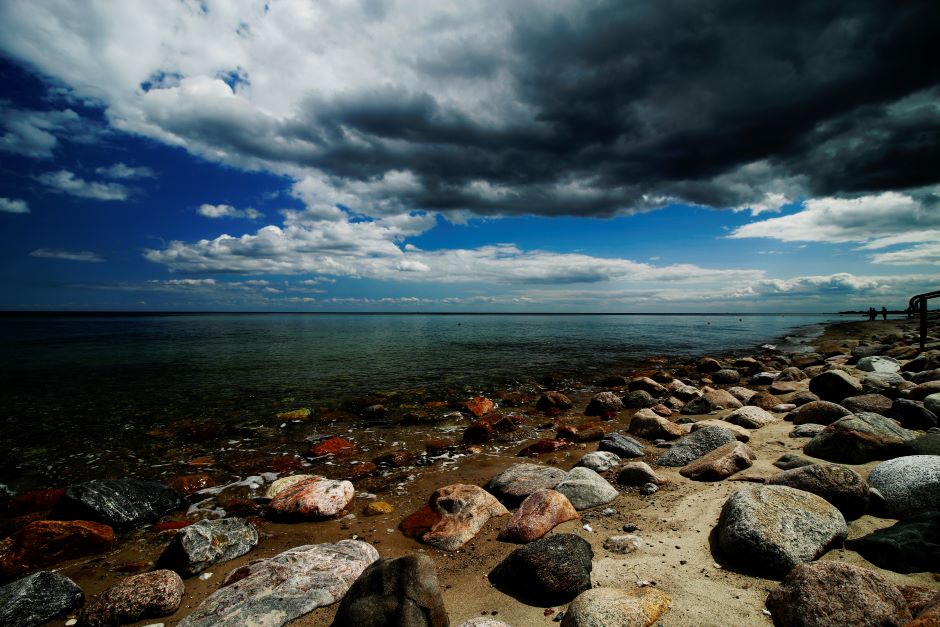 Suessau beach with a calm Baltic sea