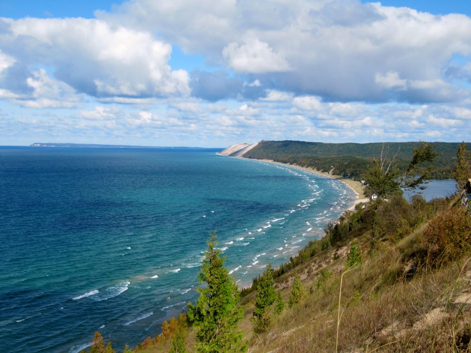 Empire Bluffs Trail view of Sleeping Bear Dunes